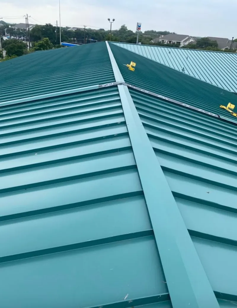 Green commercial metal roof ridge and valley for Metal Roof Repair in New Kensington